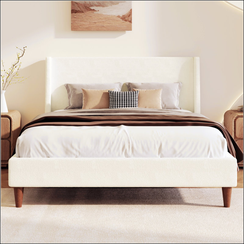 Lit plateforme tapissier Modern, Grand lit