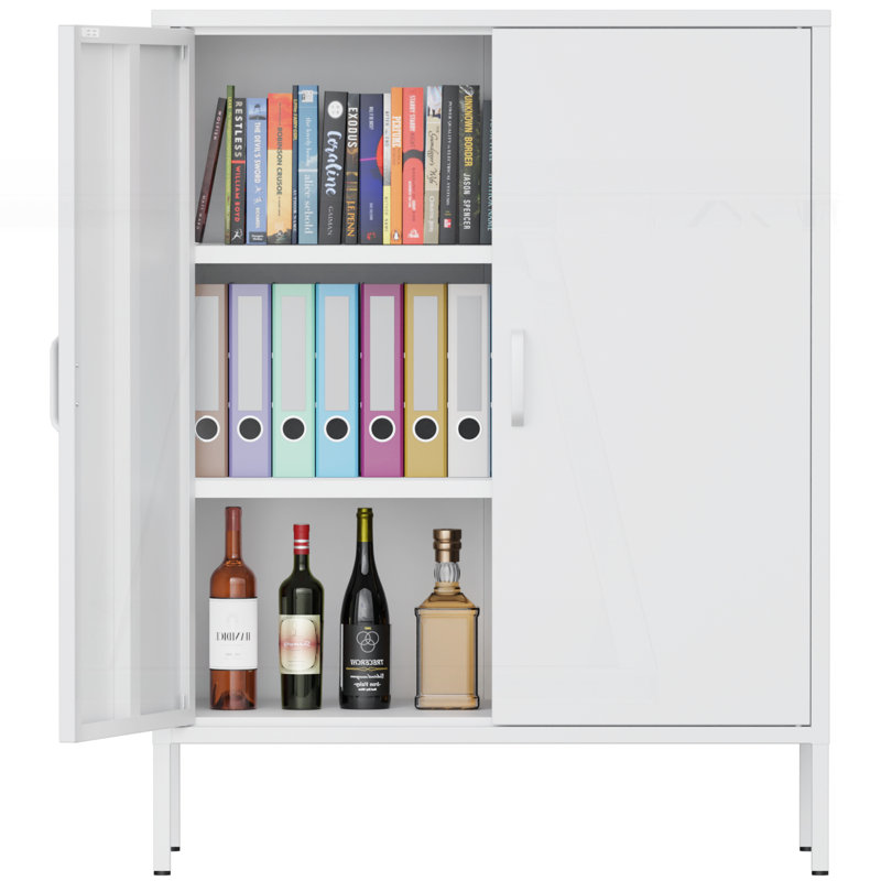 Armoire de rangement polyvalente en métal pour divers espaces et besoins, Blanc