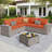 5 - Person Patio Furniture Set , Outdoor Wicker Rattan Sectional Seating Group with Cushions, All Weather Sofa Conversation Set with Table for Garden Backyard-398812417