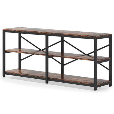 Rustic Farmhouse Style Sofa Table,3-Tier Hall Table,Console Table,TV Stand,Bookshelf