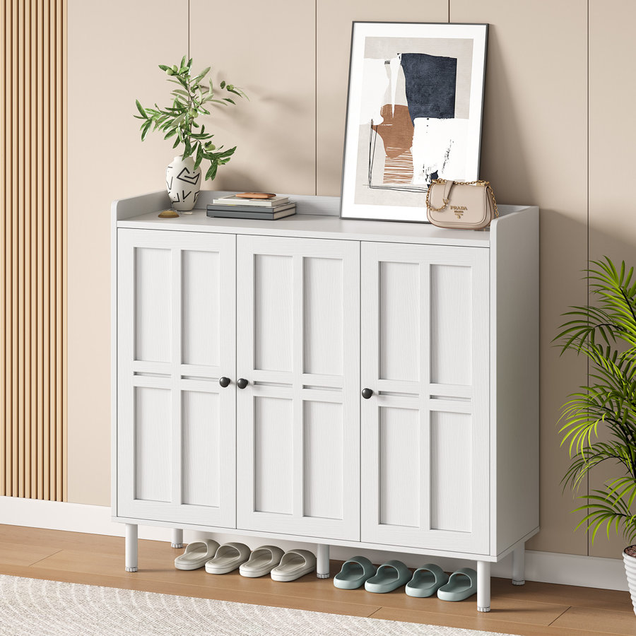 5-Tier 30 Pairs Shoe Cabinet With 3 Doors And Adjustable Shelves For Entryway
