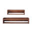 Ensemble de deux tablettes flottantes murales en bois brun