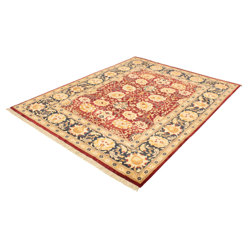 Tapis de la zone en laine beige/rouge 8 pi 10 po x 11 pi 10 po one-of-kind à la main-noué la 2010 Bletsoe