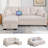 81.5" Convertible Section Sleeper Sofa with Pull Out Couch Bed |Reversible Chaise | USB Ports | Side Pockets, L Shaped Upholstered Modular Couches for Living Room, Beige