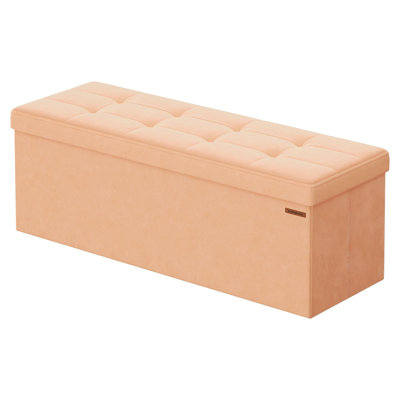 SONGMICS MAZIE Collection - Storage Ottoman Bench, Foldable Foot Rest, 15 X 43 X 15 Inches, End Of Bed Bench, Storage Chest, Load 660 Lb, Living Room, by Ebern Designs
