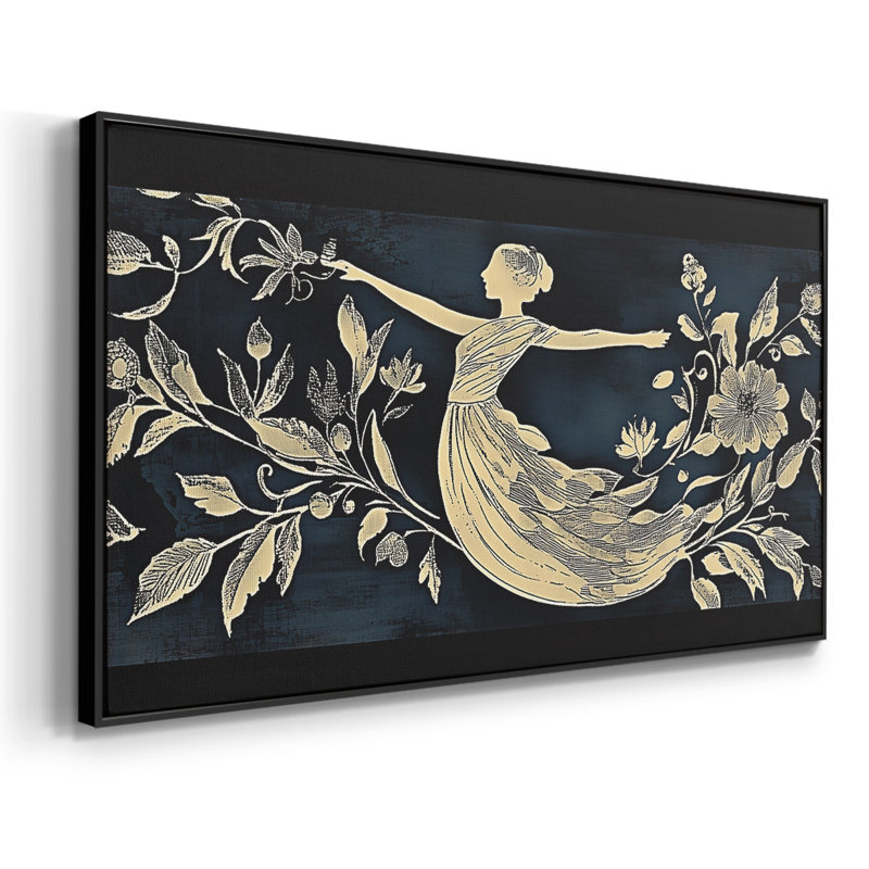 Paysage, série CLCL-XXVV, toile tendue avec châssis, prête à être accrochée, H 25 po x l 49 po, Noir
