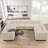 Myrhn Modular Sectional, U-Shaped Contemporary Sleeper Bed with Solid Wood Base-2098902616