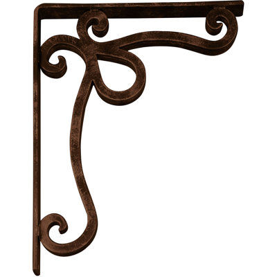 Support en fer forgé Orléans (accoudoir triple central) l 2 po x P 12 po x H 15 po, cuivre antique