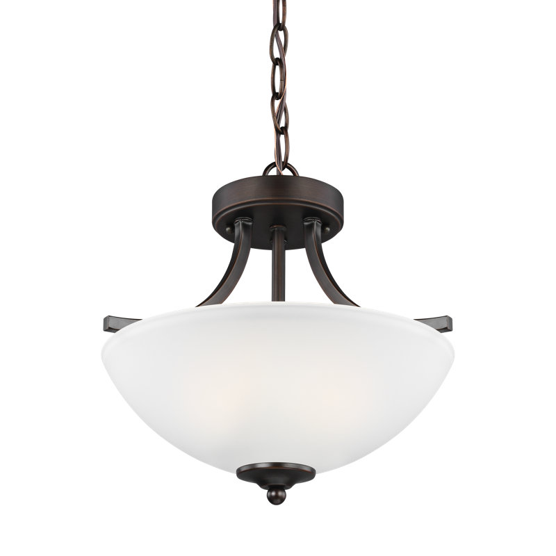 Luminaire suspendu convertible semi-encastré à deux lumières Geary de Génération Lighting , Sienne brûlée