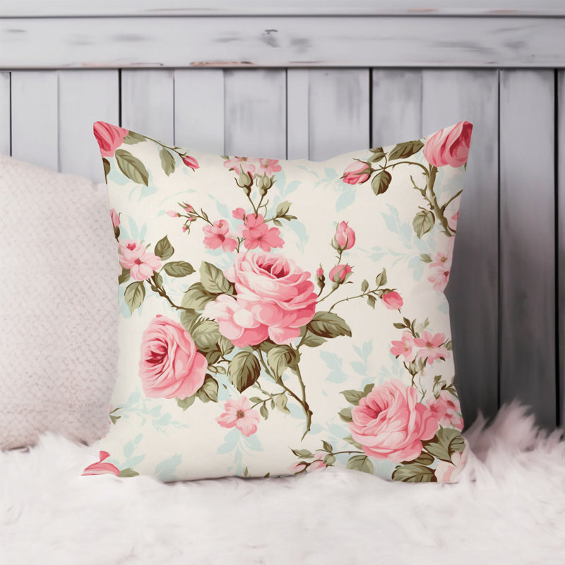 Animals William Morris Birds Damask Pattern I Cottage, 18" H x 18" W, Floral Dreaming of Flowers XVIII Shabby Elegance