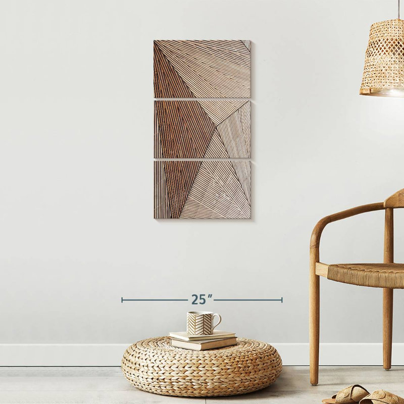 " Wooden Structure " 3 - Pieces, 32" H x 15" W x 1.25" D