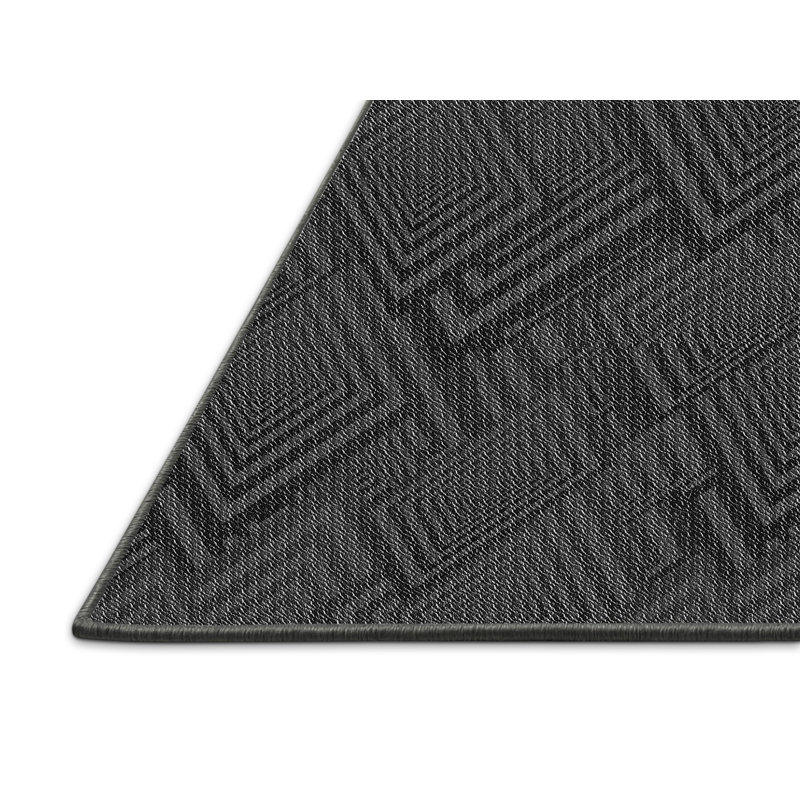 Tapis de zone noire à motifs, Rectangle 5 pi x 7 pi