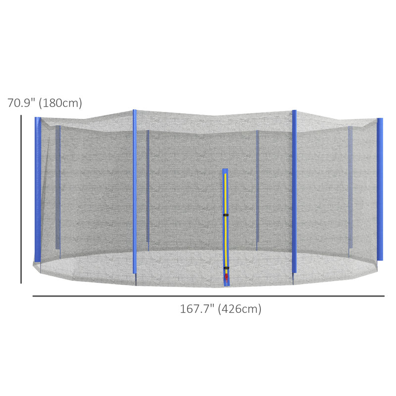 Filet de remplacement pour trampoline, H 180 po x l 426 po x P 426 po