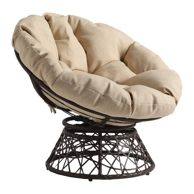 Daysi Upholstered Swivel Accent Chair, Beige 100% Polyester, Brown