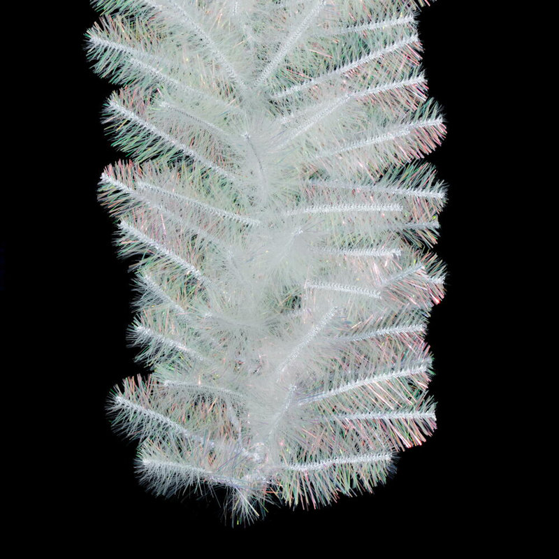 9' x 14" White Iridescent Artificial Garland.