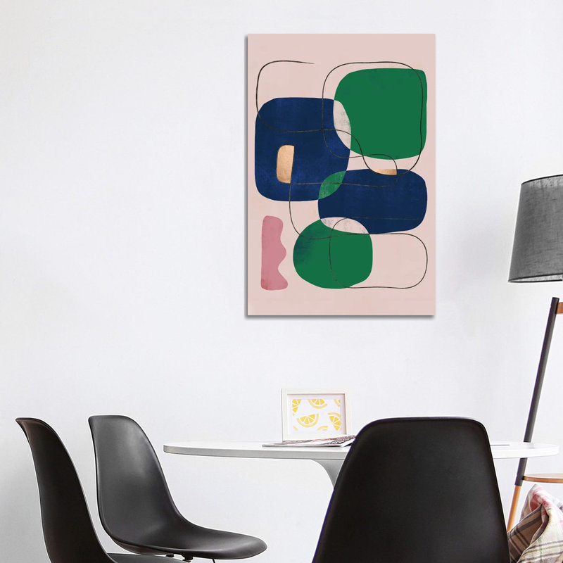 Abstract Agate Green Geometric II by Helo Moraes - No Frame Gallery-Wrapped Canvas Giclée on Canvas, 101.6 cm H x 66.04 cm W