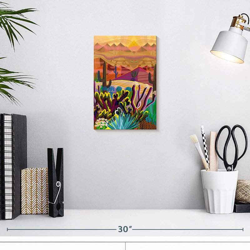 Alvord Vibrant Cactus Desert, 12" H x 8" W