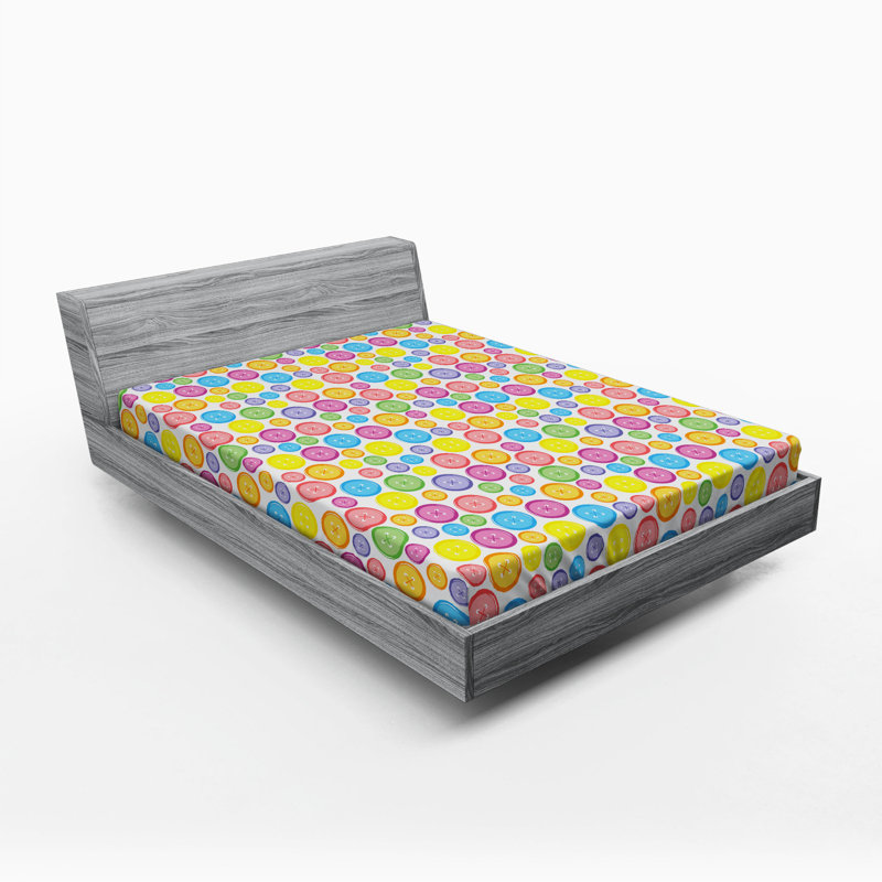 Microfiber Polka Dots Fitted Sheet, Full Fitted Sheet