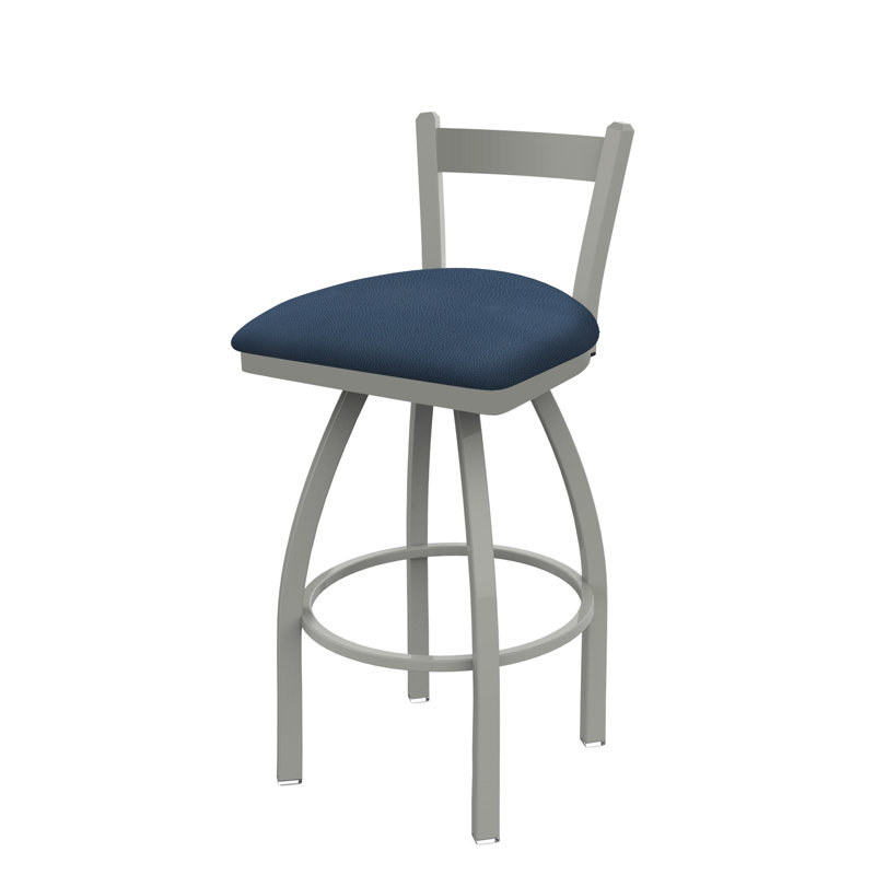 821 Catalina Low Back Swivel Bar Stool, Anodized Nickel, Rein Bay, Counter Stool (25" Seat Height)