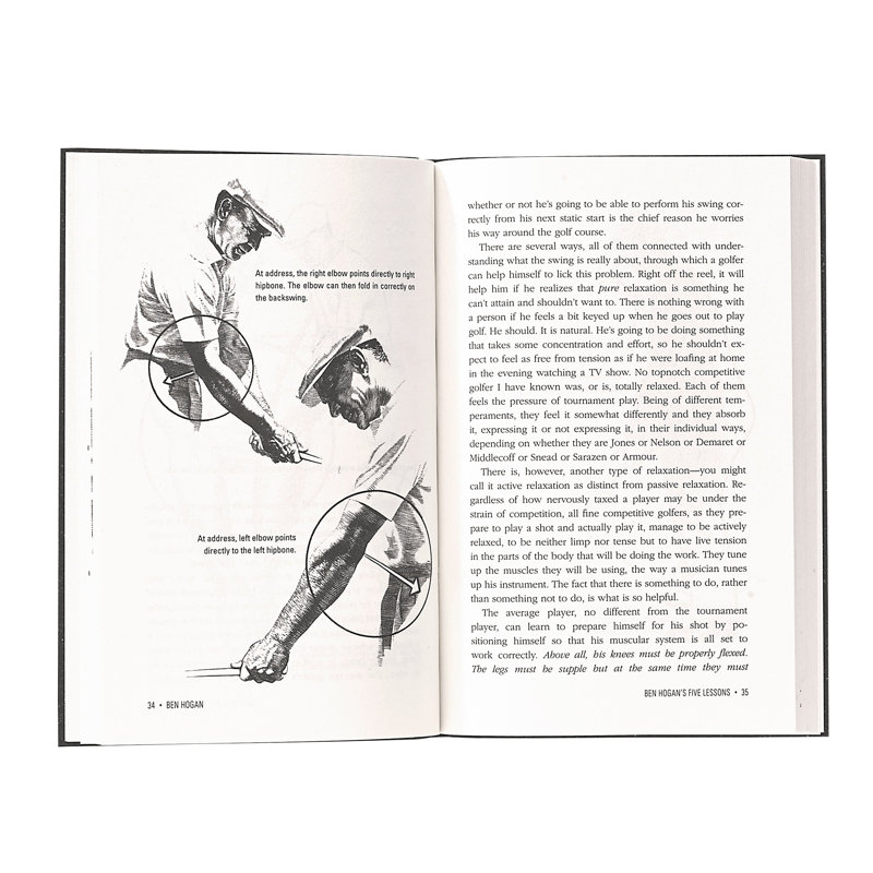 Graphic Image Ben Hogan's Five Lessons, Coffee Table Book, Leather, Tan