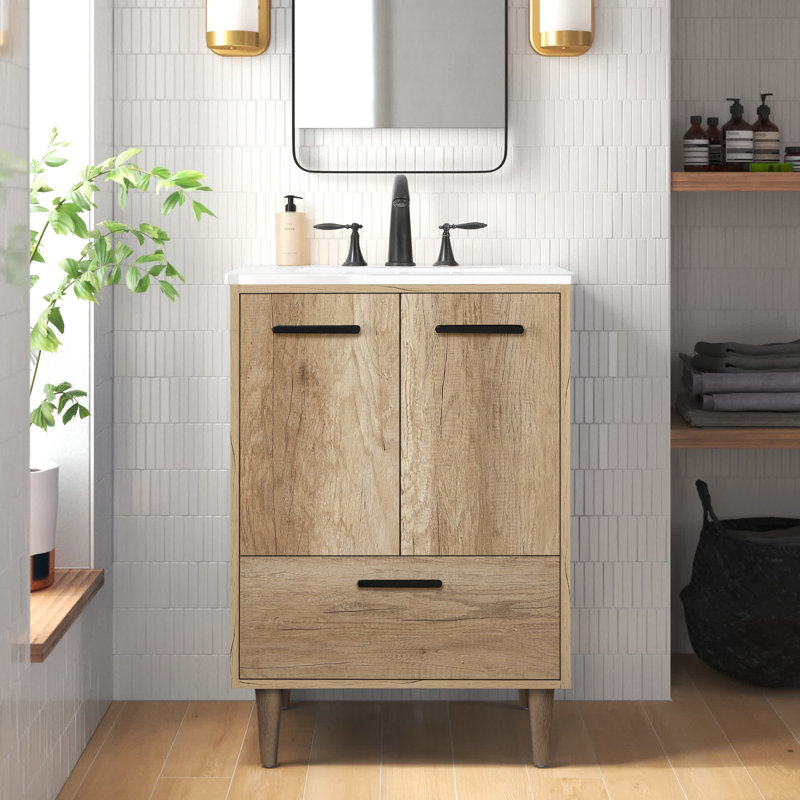 Ensemble de meuble-lavabo simple 24 po Baldwin, Chêne naturel
