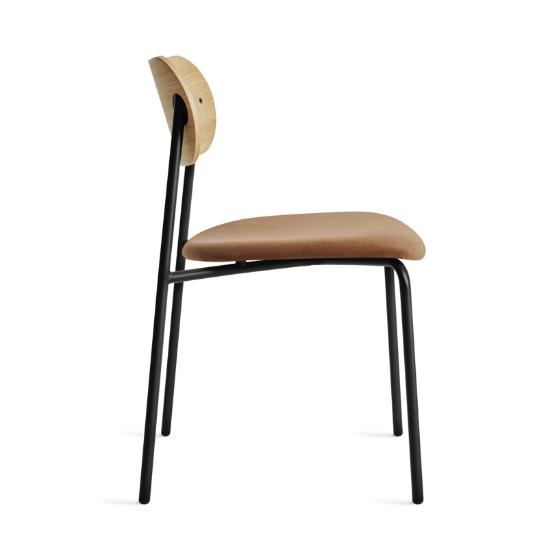 SideBySide Upholstered Dining Chair, Copper Velvet, White Oak