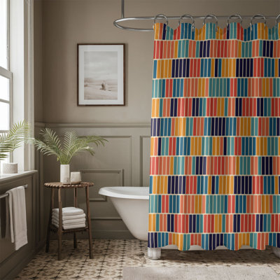 Rideau de douche standard 1 pièce Retro Spectrum Colors