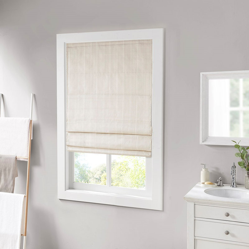 Store romain sans cordon obscurcissant Basketweave, Beige, L 39 po x L 64 po