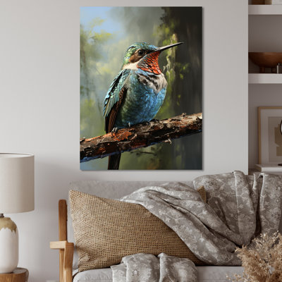Blue And Green Radiant Hummingbird Beauty - Hummingbird Animal Metal Wall Art
