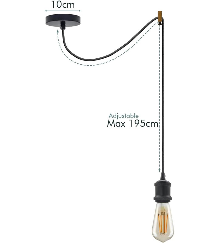 1 - Light Single Pendant, Shiny Black