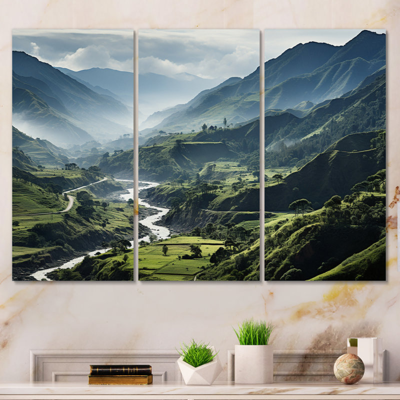 «Dominicain Mountain River I», ensemble de reproductions d'art en métal