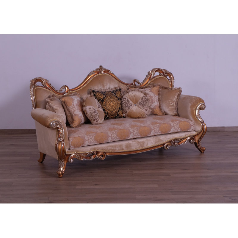 3 Piece New Tiziano Sofa Set, Dark Beige/Light Brown