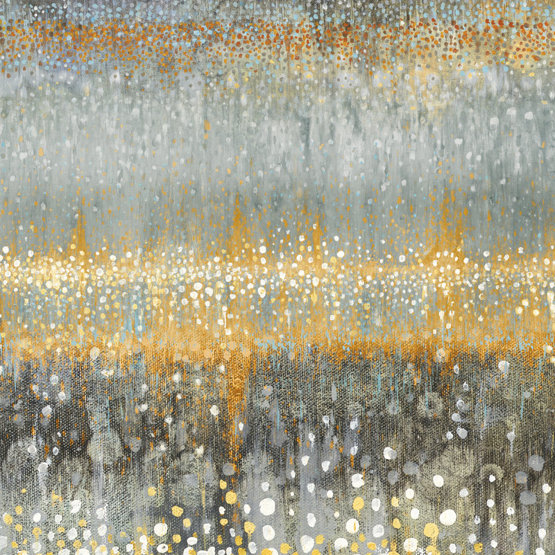 Pluie abstraite I automne - peinture, H 30 po x l 30 po, Toile tendue