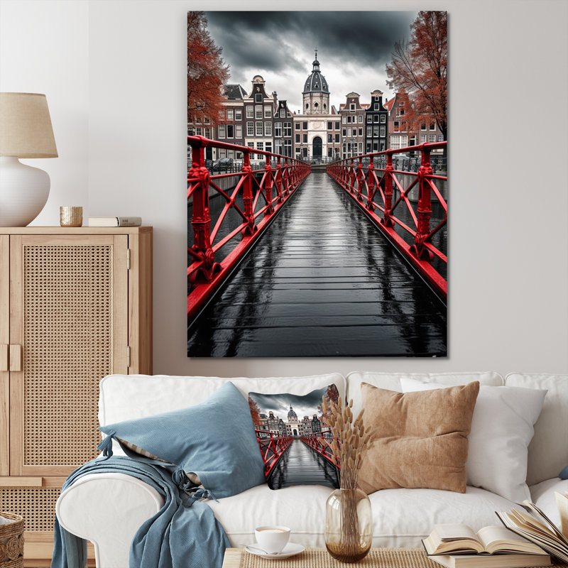 " Amsterdam Beautiful Cityscape I ", 40" H x 30" W x 1.5" D, Wrapped Canvas
