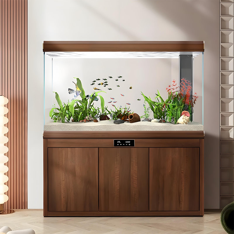 45.67"Large Floor-Standing Aquarium with Bottom Filtration, 66.31 Gallon (61.02"H x 45.67"W x 15.75"D) 