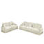 Classic 2 Piece Modular Couch Set With Flared Arms, Removable Ruffles, And Spindle Legs For Elegant Living Rooms, Beige White