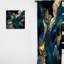 Abstrait géométrique marbre bleu IV - Rideau en marbre abstrait - Velours obscurcissant - 1 panneau-107592345