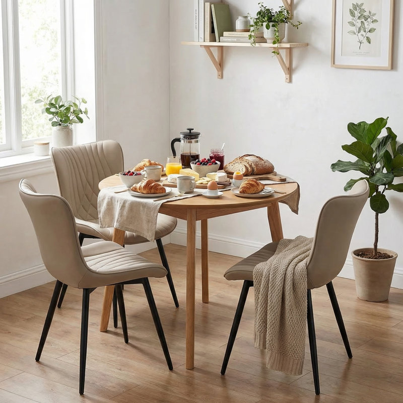 Comfortable Padded Dining Chairs with Back Easy Assembly Upholstered Side Chair, Accent Chairs for Kitchen, Dining Room
