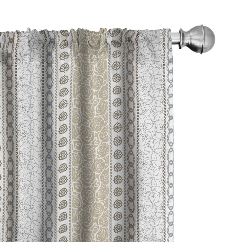 Microfiber Geometric Semi-Sheer Rod Pocket Panel Pair, 28" W x 63" L