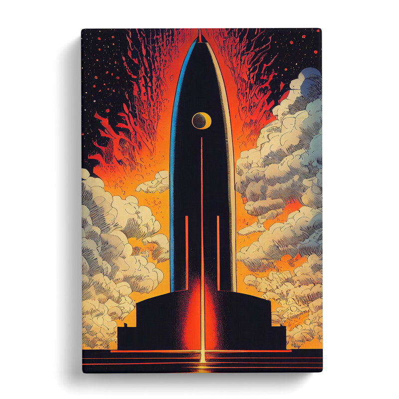 The Captivating Spaceship Rocket - Wrapped Canvas, 50cm H x 35cm W x 3cm D