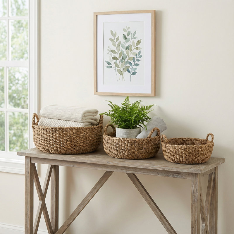 Charton Sg Shallow Baskets W/ Handles