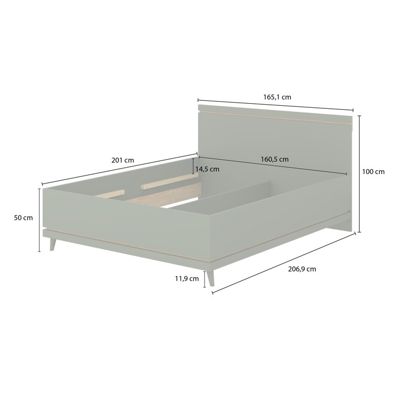 Holladay Bed, European Kingsize (160 x 200 cm), Beige