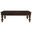 Table basse rectangulaire rétro avec tiroir de rangement, pieds en forme de gourde et placage, table de charge de 330 lb, bois d'hévéa pour la décoration intérieure