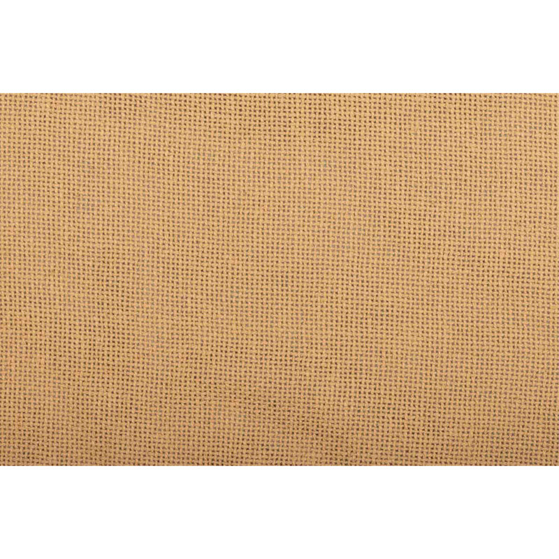 Natural Tan Cotton Burlap Queen Bed Skirt with Split Corners