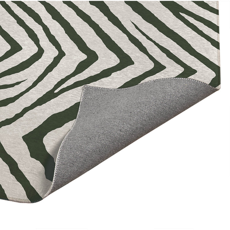 Zebra Stripe Chimi Indoor Doormat, 24" W x 36" L, Green