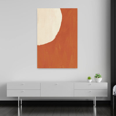 Art mural minimaliste en terre cuite, courbes abstraites géométriques, paysage naturel