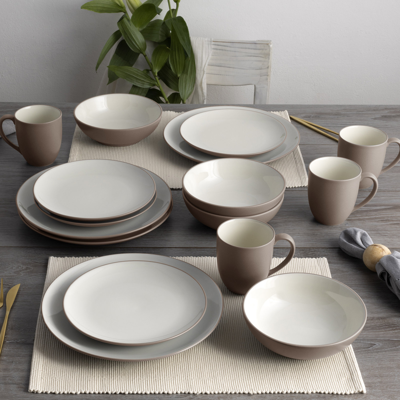 Noritake Colorwave Coupe 4-Piece Place Setting, Service for 1, Clay