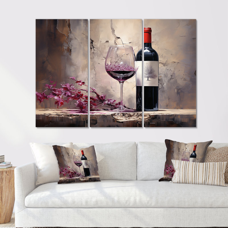 Claret Clarity I - Wine, impression d'art mural, H 40 po x l 60 po x P 1 po