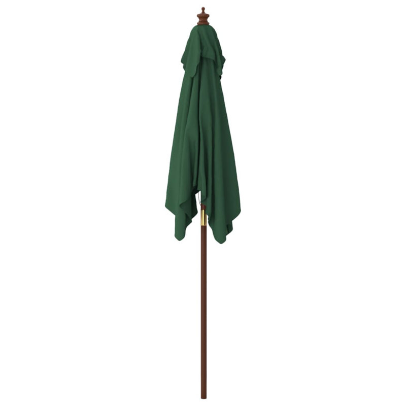 Balgobin Garden Parasol with Wooden Pole 198x198x231 cm, Green
