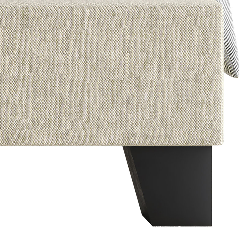 Lit à panneau tapissier Monterrey, Beige, Très grand